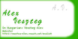 alex veszteg business card